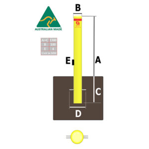 100mm In-Ground Bollard X 1300mm Height (Australian Made)