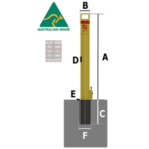 140mm Key-lock Removable Bollard X 1350mm Height (Australian Made)