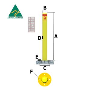 100mm Surface Mount Bollard X 900mm Height (Australian Made)