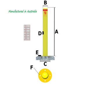 Galvanized 140mm Surface Mount Bollard X 1300mm Height (Manufactured in Australia)