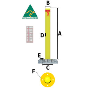 165mm Surface Mount Bollard X 1300mm Height (Australian Made)