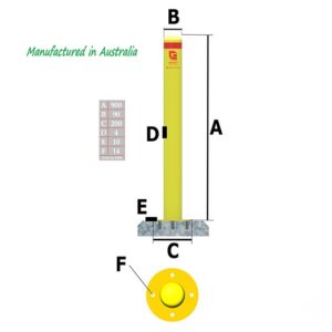 Galvanized 90mm Surface Mount Bollard X 900mm Height (Manufactured in Australia)
